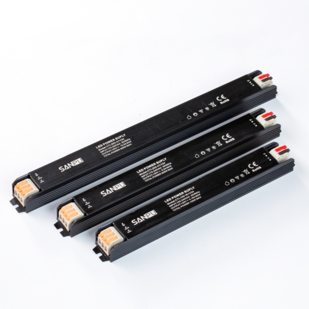 black slim strip power supply